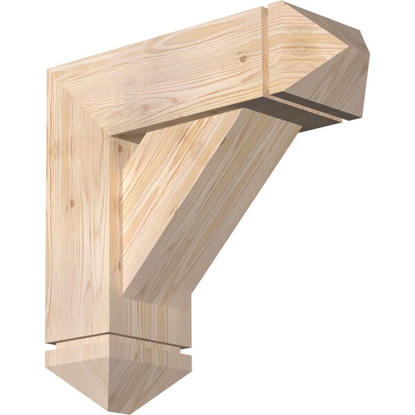 Ekena Millwork Traditional Arts and Crafts Smooth Bracket w/ Offset Brace, Douglas Fir, 7 1/2"W x 22"D x 22"H BKT0806X22X22TRA03SDF - main